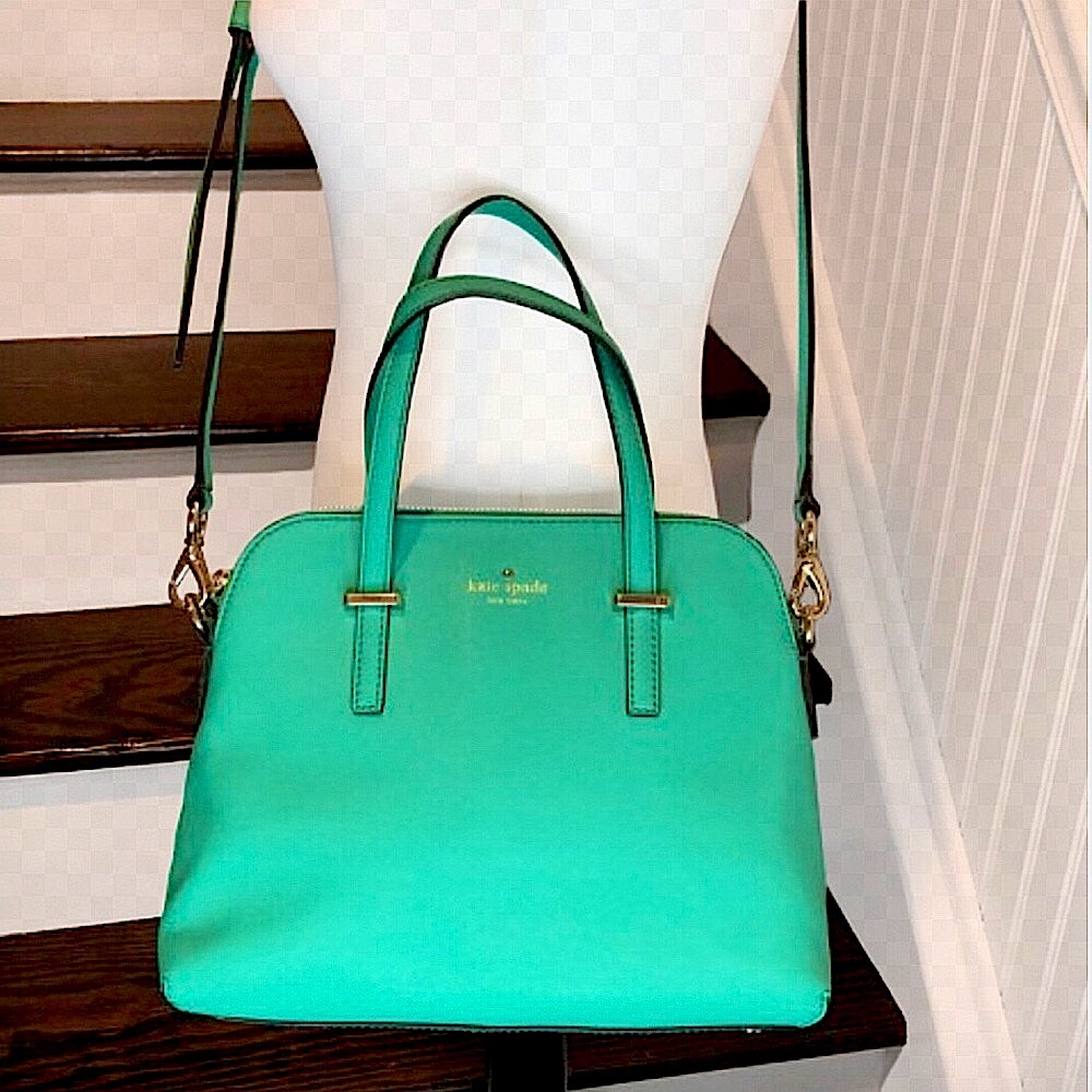 KATE SPADE Mint Green Cedar Street Maise Leather Satchel Crossbody